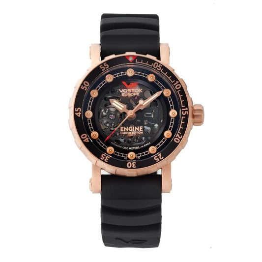 VOSTOK EUROPE（ボストークヨーロッパ） ENGINE（エンジン） 自動巻き スケルトン 腕時計 ローズゴールド NH72-571B648