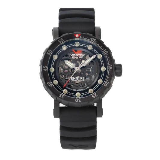 VOSTOK EUROPE（ボストークヨーロッパ） ENGINE（エンジン） 自動巻き スケルトン 腕時計 ブラック NH72-571C647