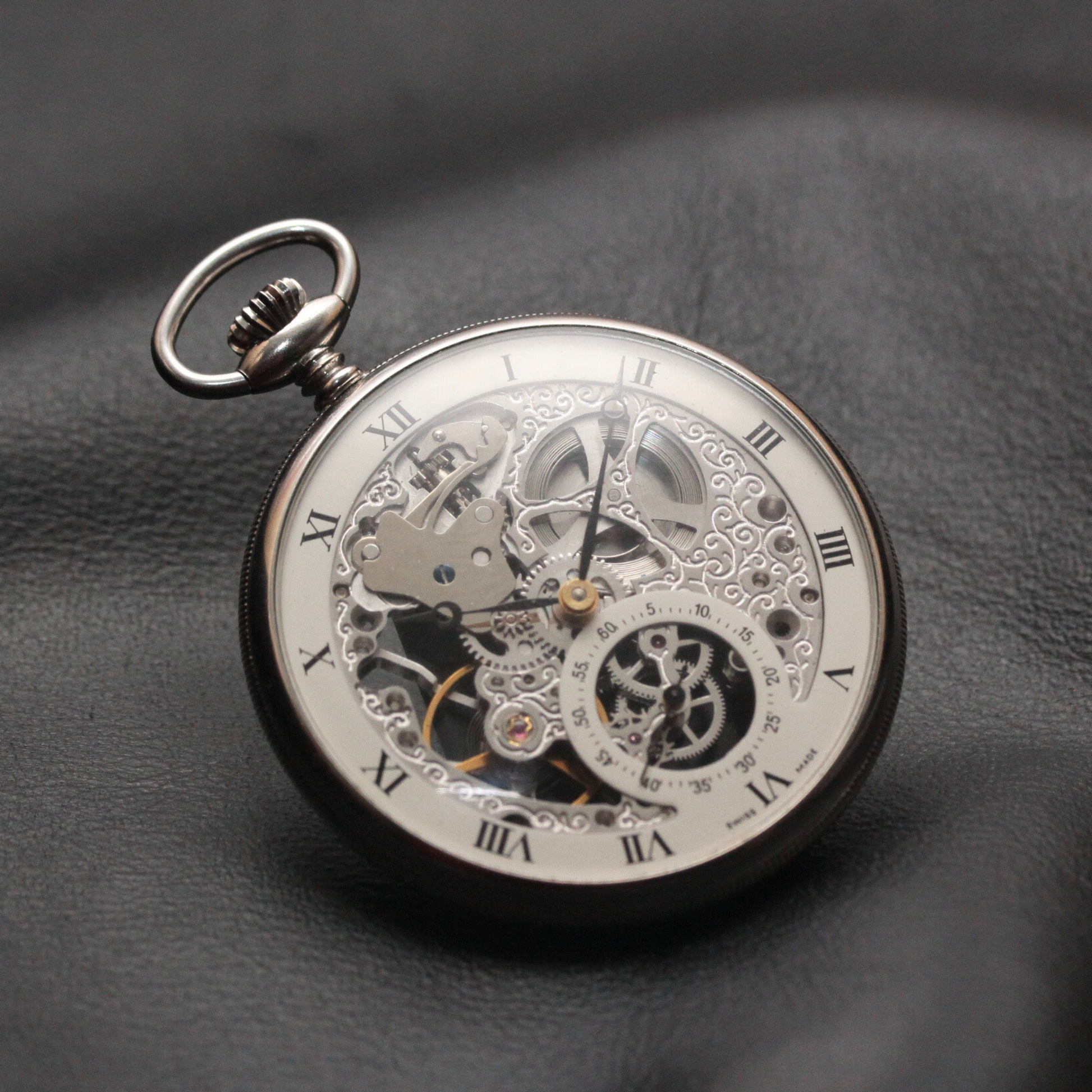 正美堂オリジナルウォッチ/懐中時計/リサイクルウォッチ/スケルトン/old6497pw-107