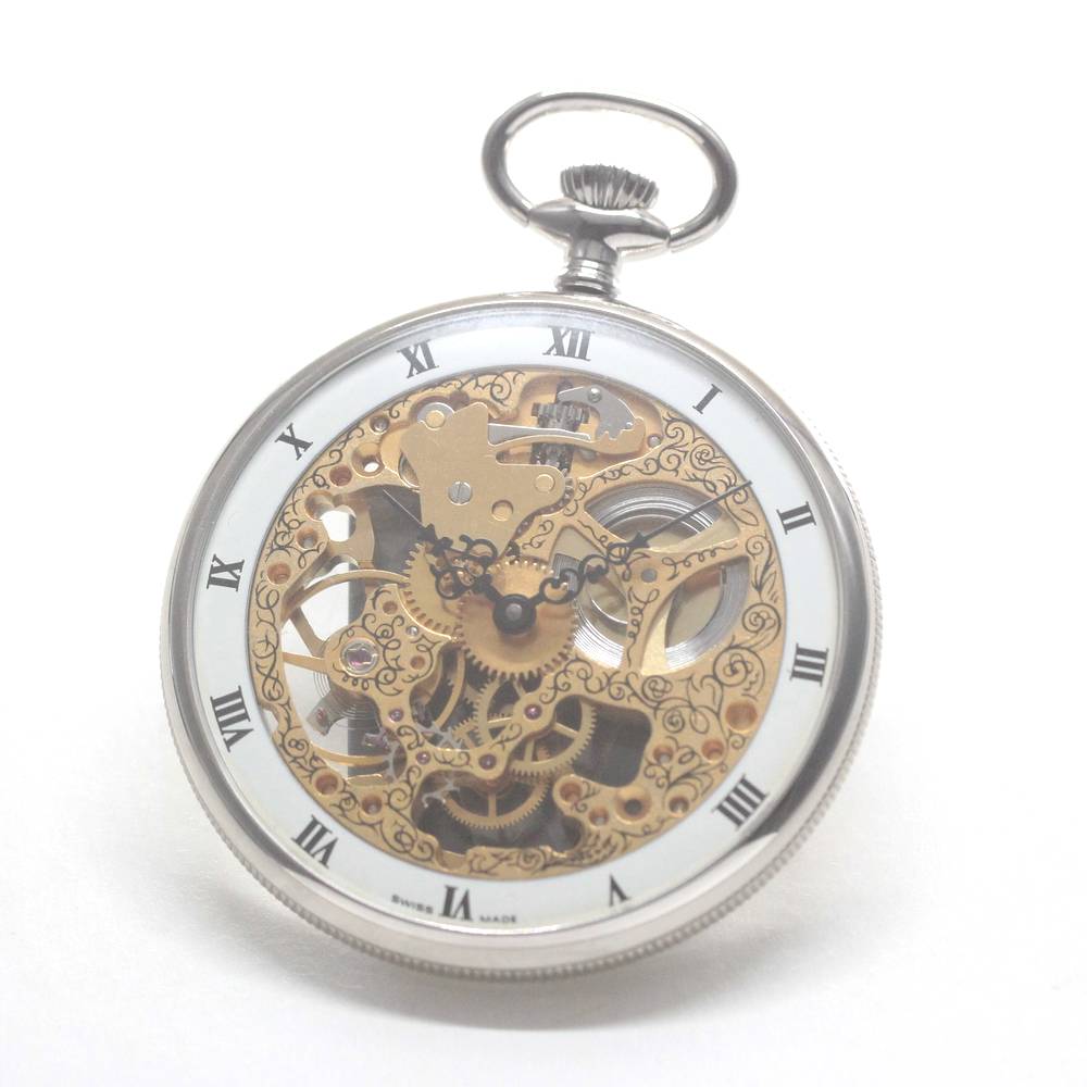 正美堂オリジナルウォッチ/懐中時計/リサイクルウォッチ/スケルトン/old6497pw-108