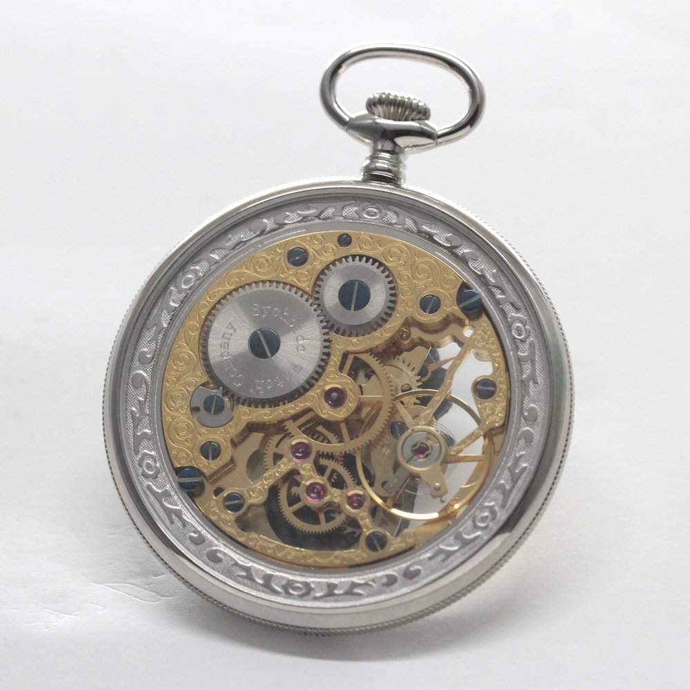 正美堂オリジナルウォッチ/懐中時計/リサイクルウォッチ/スケルトン/old6497pw-111