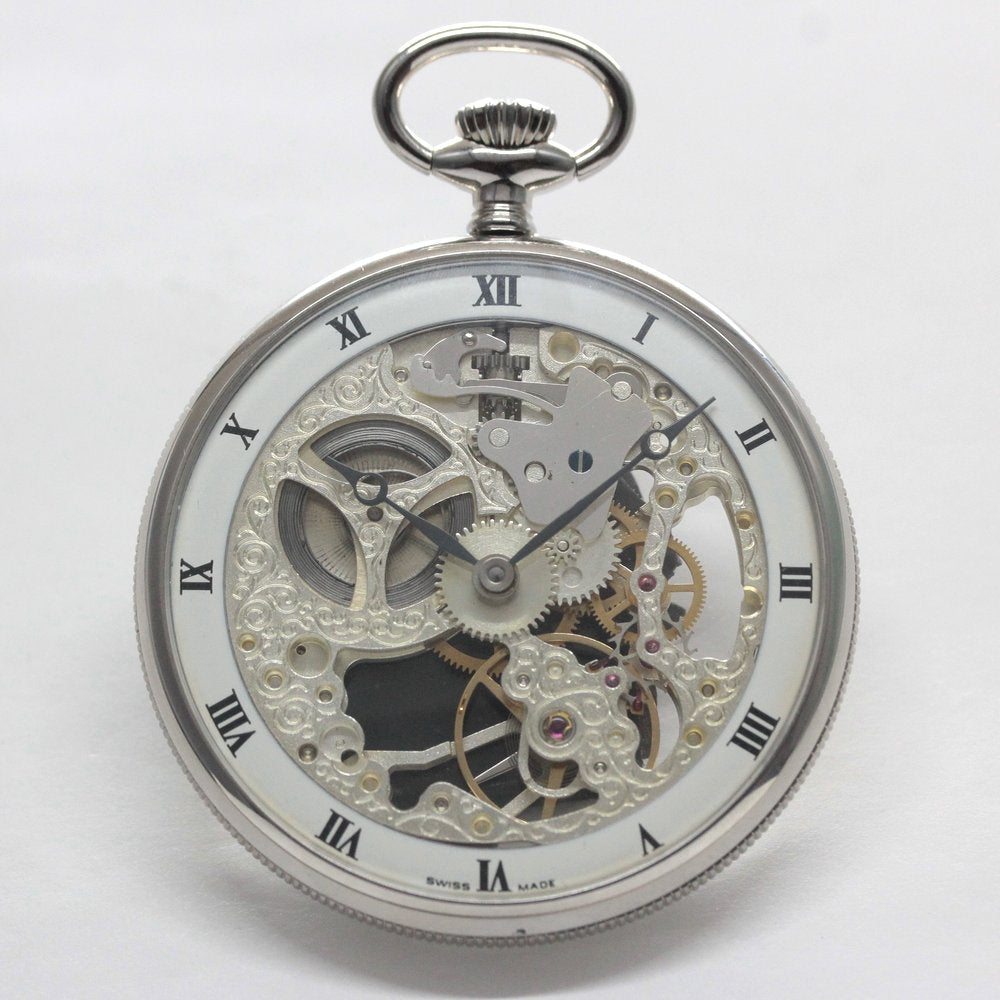 【美品】イリノイ　クオーツウォッチ　懐中時計 正美堂オリジナルウォッチ/懐中時計/リサイクルウォッチ/スケルトン