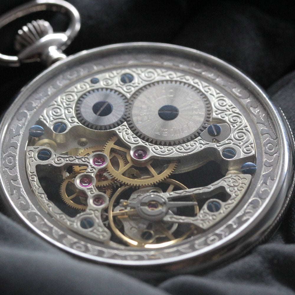 正美堂オリジナルウォッチ/懐中時計/リサイクルウォッチ/スケルトン/old6498pw-110