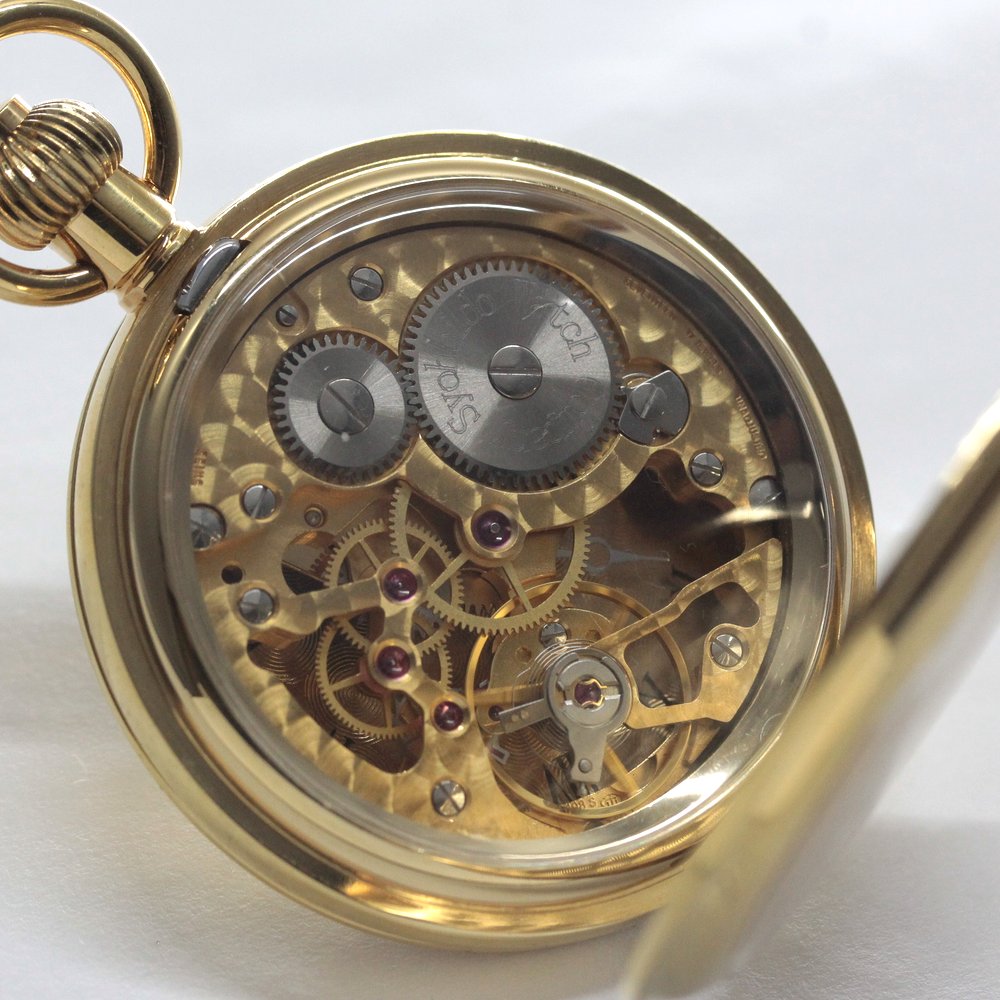 Shobido Original Pocket Watch / Gold-Colored Hunter Case / Swiss-Made Old Unitas / old6498pw-112