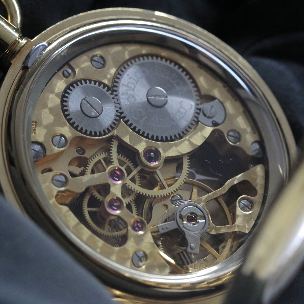 Shobido Original Pocket Watch / Gold-Colored Hunter Case / Swiss-Made Old Unitas / old6498pw-112