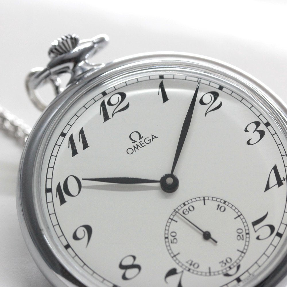 1980年製の絶版モデルのオメガ / OMEGA / ヴィンテージウォッチ / オープンフェイス懐中時計 アラビア数字/ 懐中時計 / omega-124