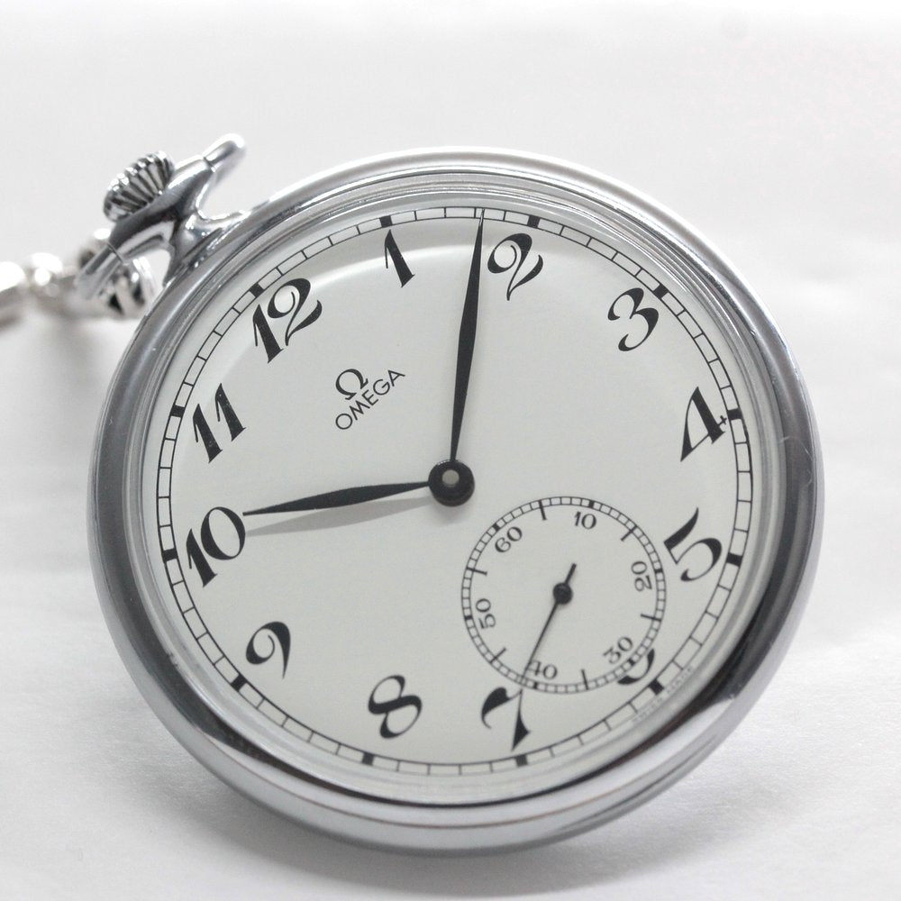 1980年製の絶版モデルのオメガ / OMEGA / ヴィンテージウォッチ / オープンフェイス懐中時計 アラビア数字/ 懐中時計 / omega-124