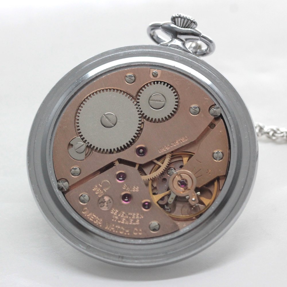 1980年製の絶版モデルのオメガ / OMEGA / ヴィンテージウォッチ / オープンフェイス懐中時計 アラビア数字/ 懐中時計 / omega-124