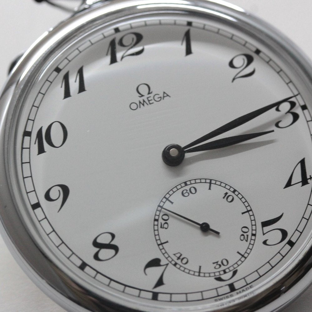1980年製の絶版モデルのオメガ / OMEGA / ヴィンテージウォッチ / オープンフェイス懐中時計 　アラビア数字/ 懐中時計 / omega-126