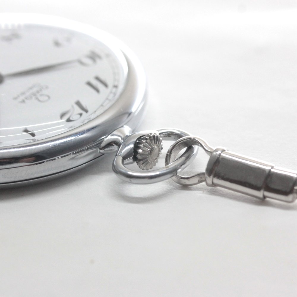 絶版モデルのオメガ / OMEGA / ヴィンテージウォッチ / オープンフェイス懐中時計 / アラビア数字/ 純正チェーン付 / omega-127