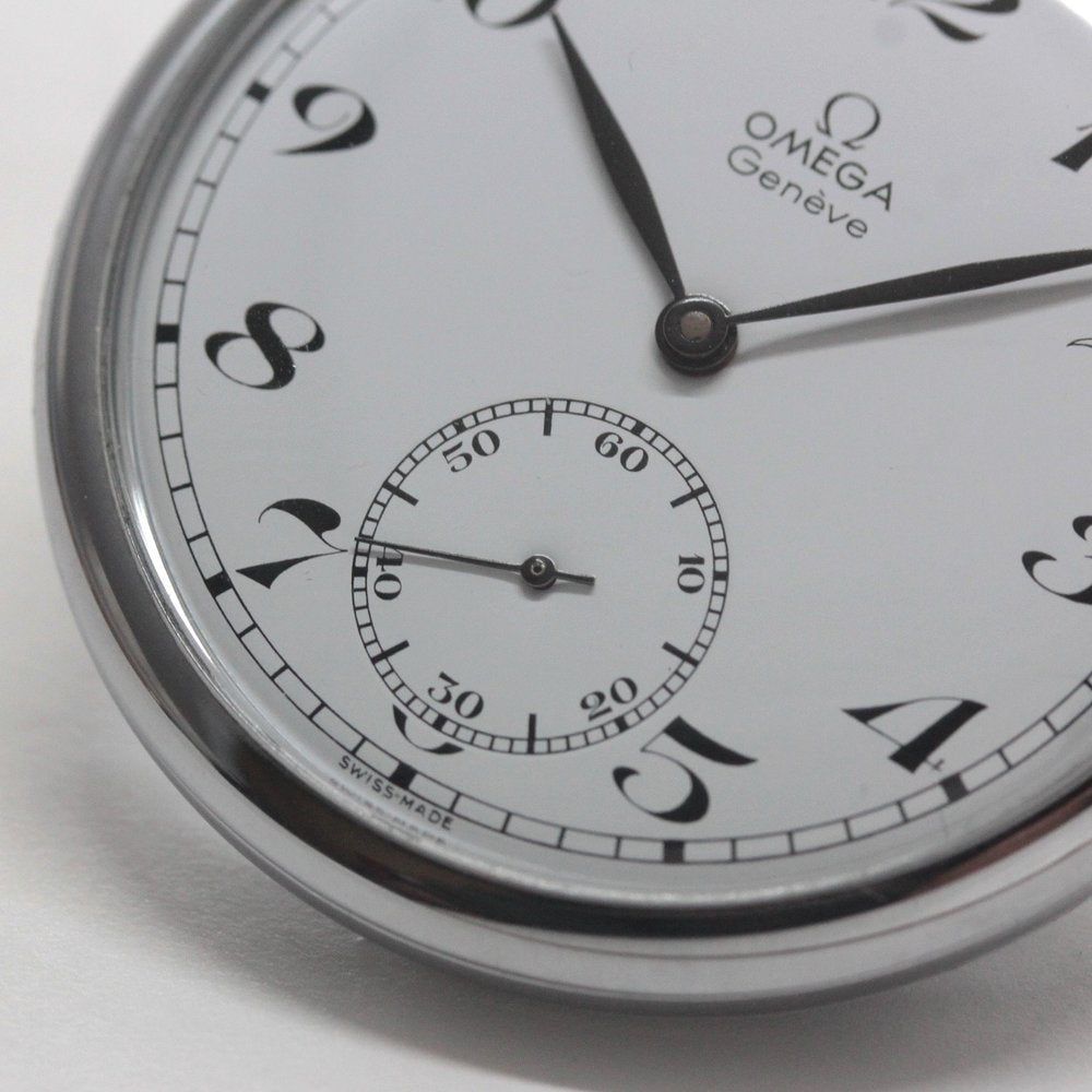 絶版モデルのオメガ / OMEGA / ヴィンテージウォッチ / オープンフェイス懐中時計 / アラビア数字/ 純正チェーン付 / omega-127