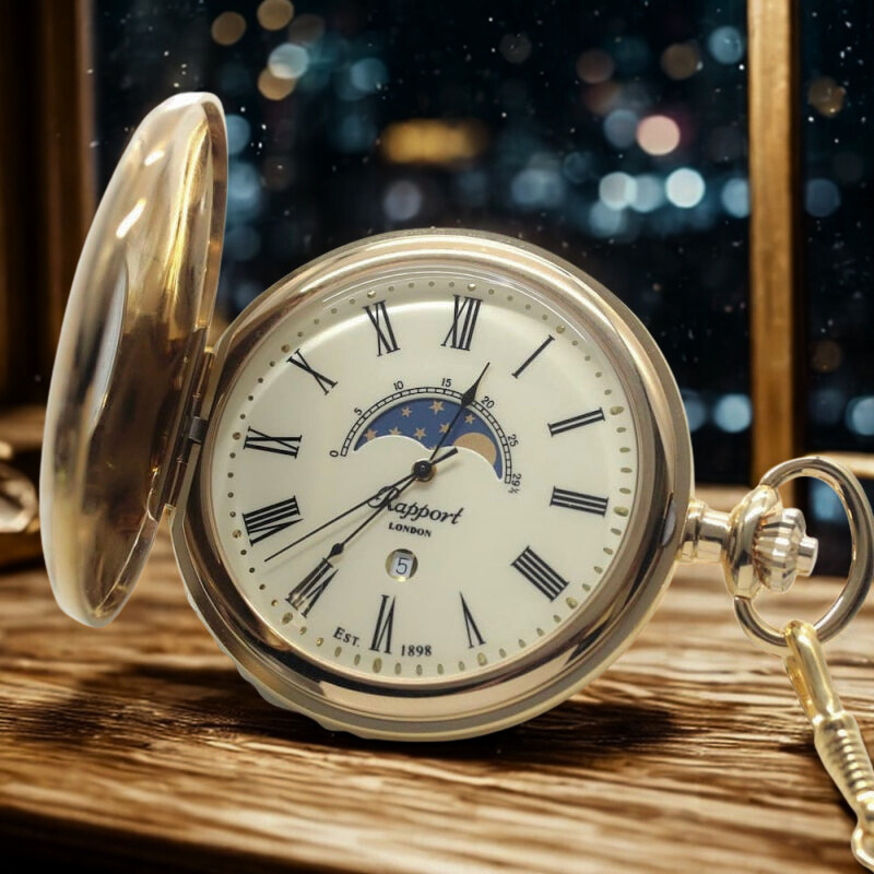 ラポート/Rapport/懐中時計/ムーンフェイズ/カレンダー PW81・PW80/ペア懐中時計