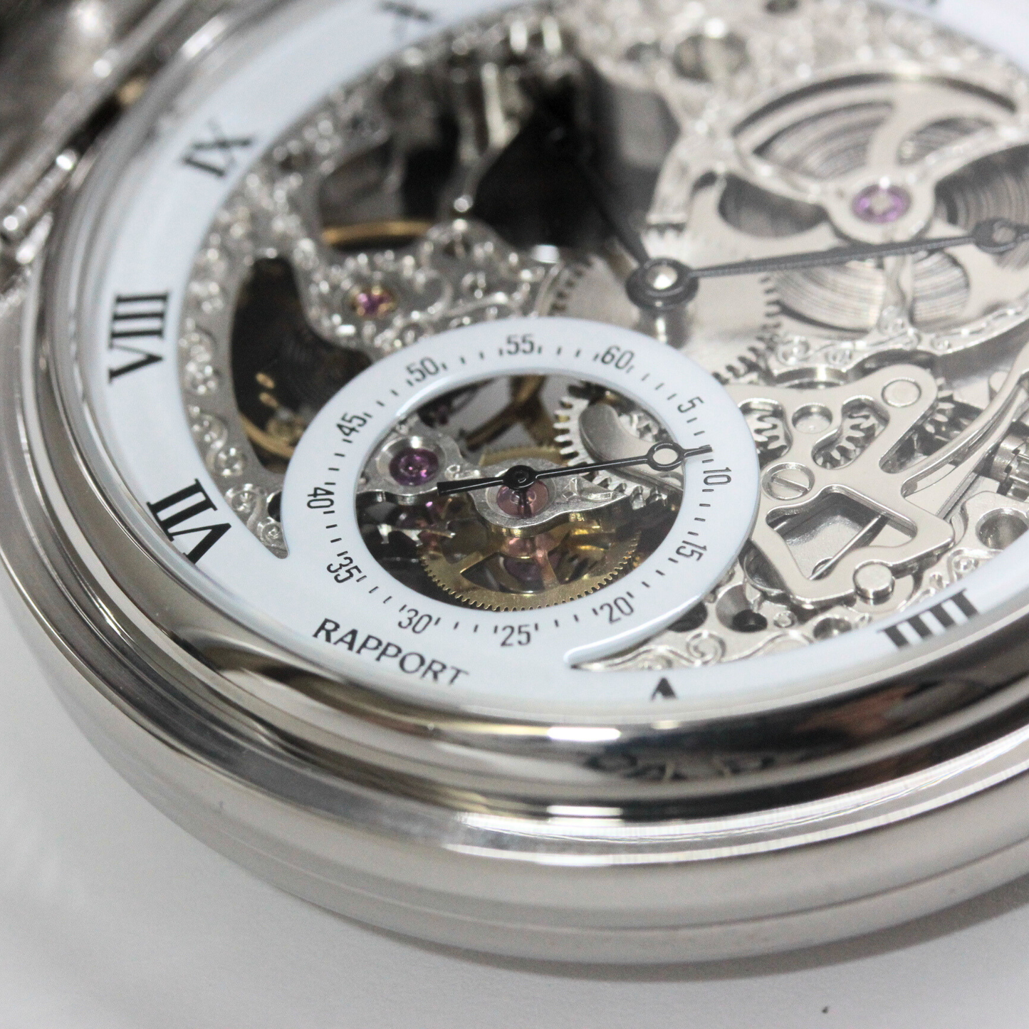 ラポート/Rapport/両開き スケルトンPW45 懐中時計 スモールセコンド