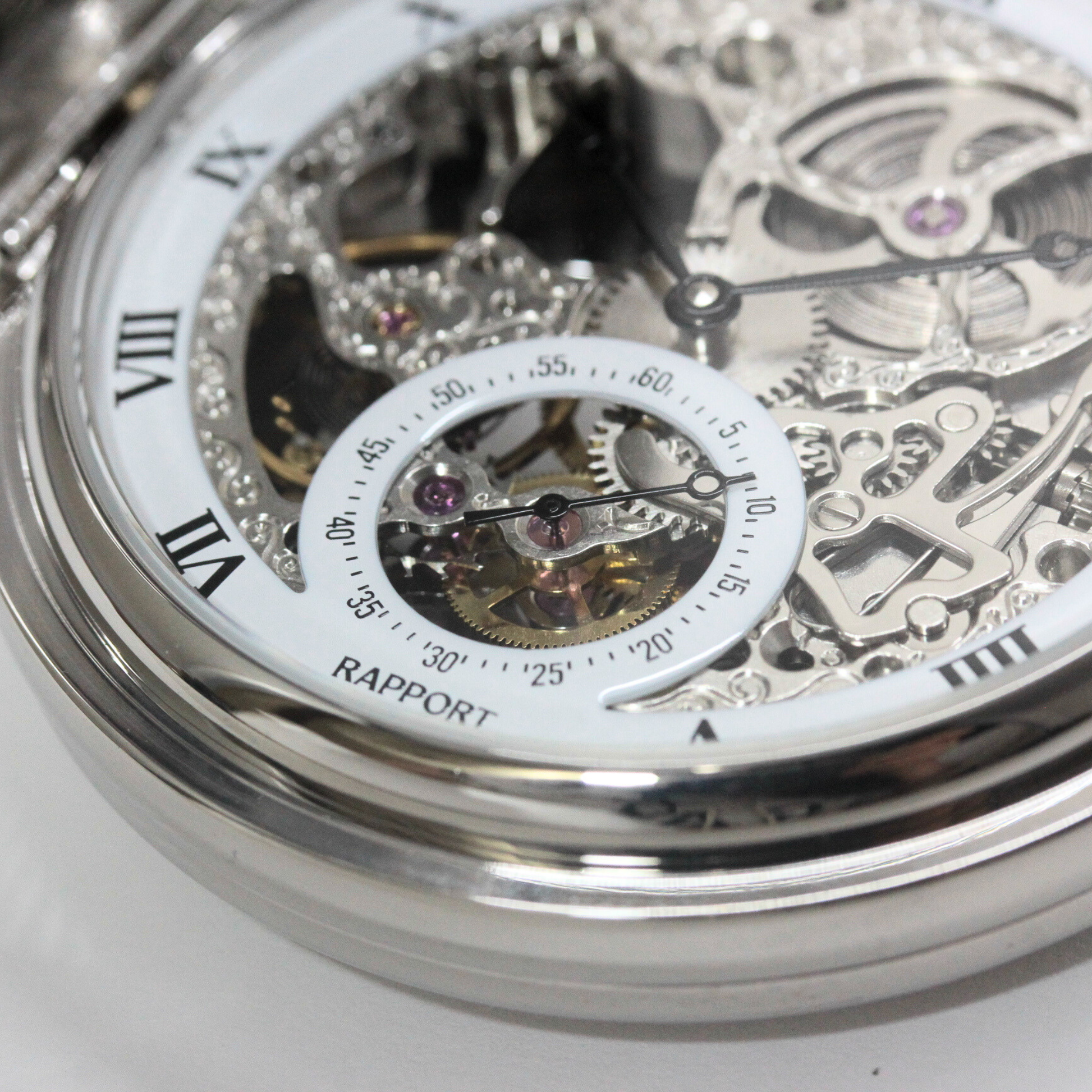 ラポート/Rapport/両開き スケルトンPW45 懐中時計 スモールセコンド