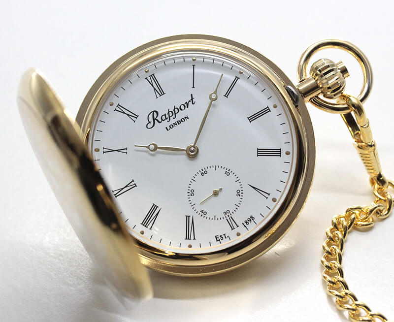 Rapport(ラポート) 両蓋開き シースルーバック 手巻き式懐中時計 PW61