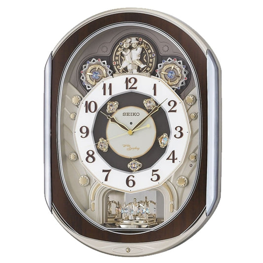 SEIKO（セイコー） 電波からくり掛け時計 ウェーブシンフォニー　RE578B　茶