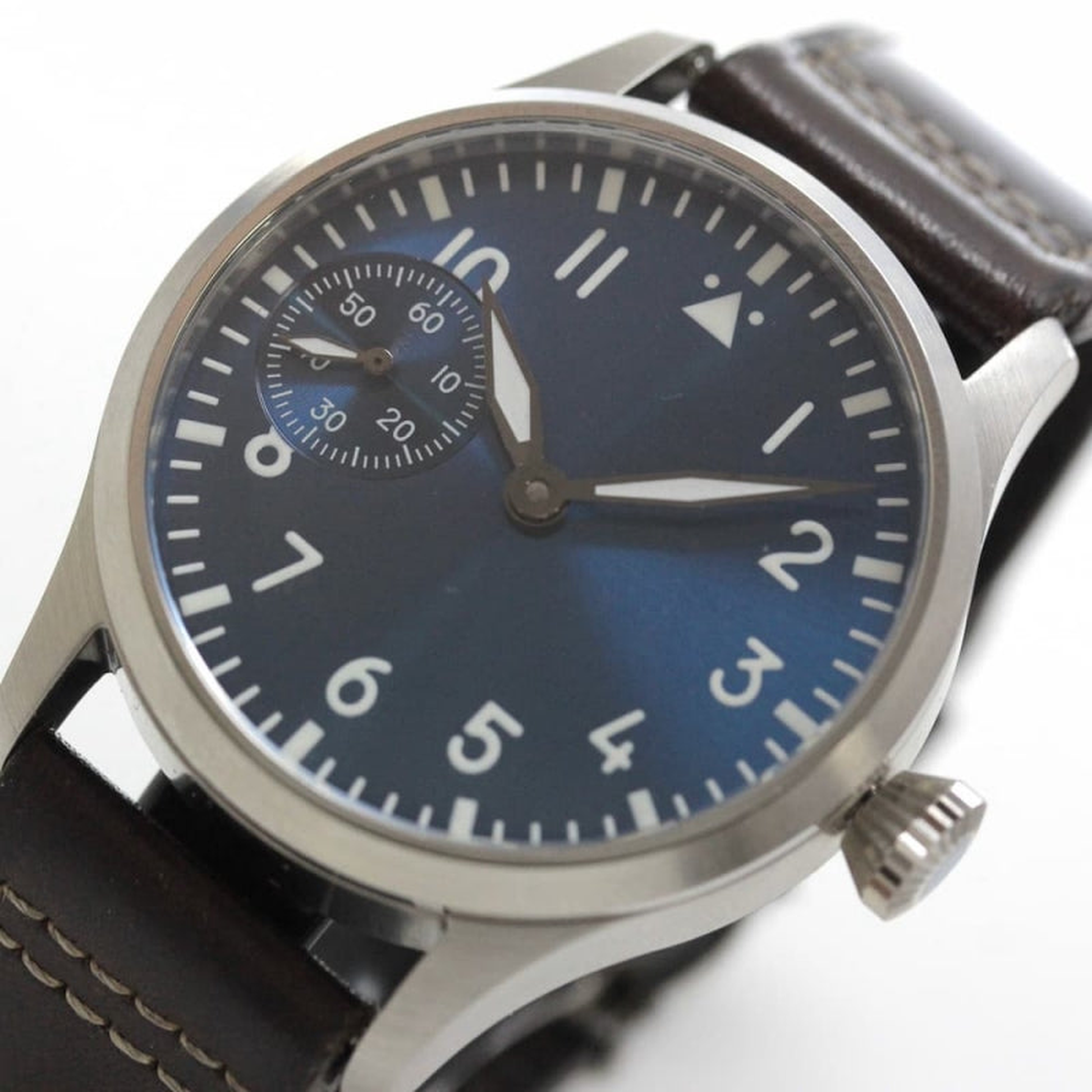 ロント(RONT) スイス製手巻き式オールドムーブメント 　ブルー　腕時計 rou7s2-e313p1ra
