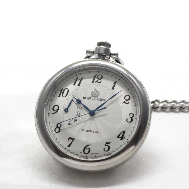 絶版モデルのロイヤルオリエント（ROYALORIENT）パワーリザーブインジケーター付懐中時計　royalorient-102