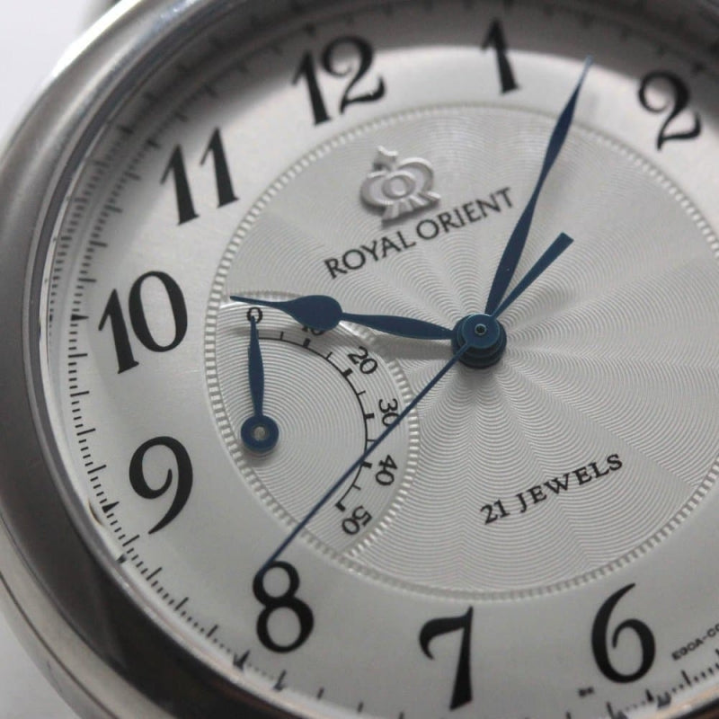 絶版モデルのロイヤルオリエント（ROYALORIENT）パワーリザーブインジケーター付懐中時計　royalorient-102