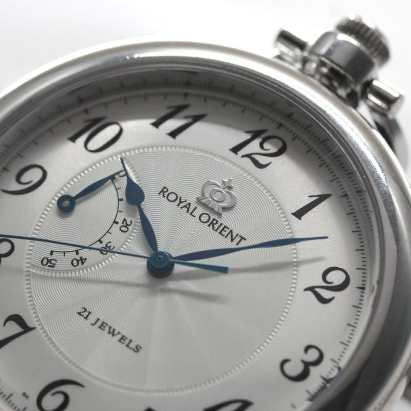絶版モデルのロイヤルオリエント（ROYALORIENT）パワーリザーブインジケーター付懐中時計　royalorient-102