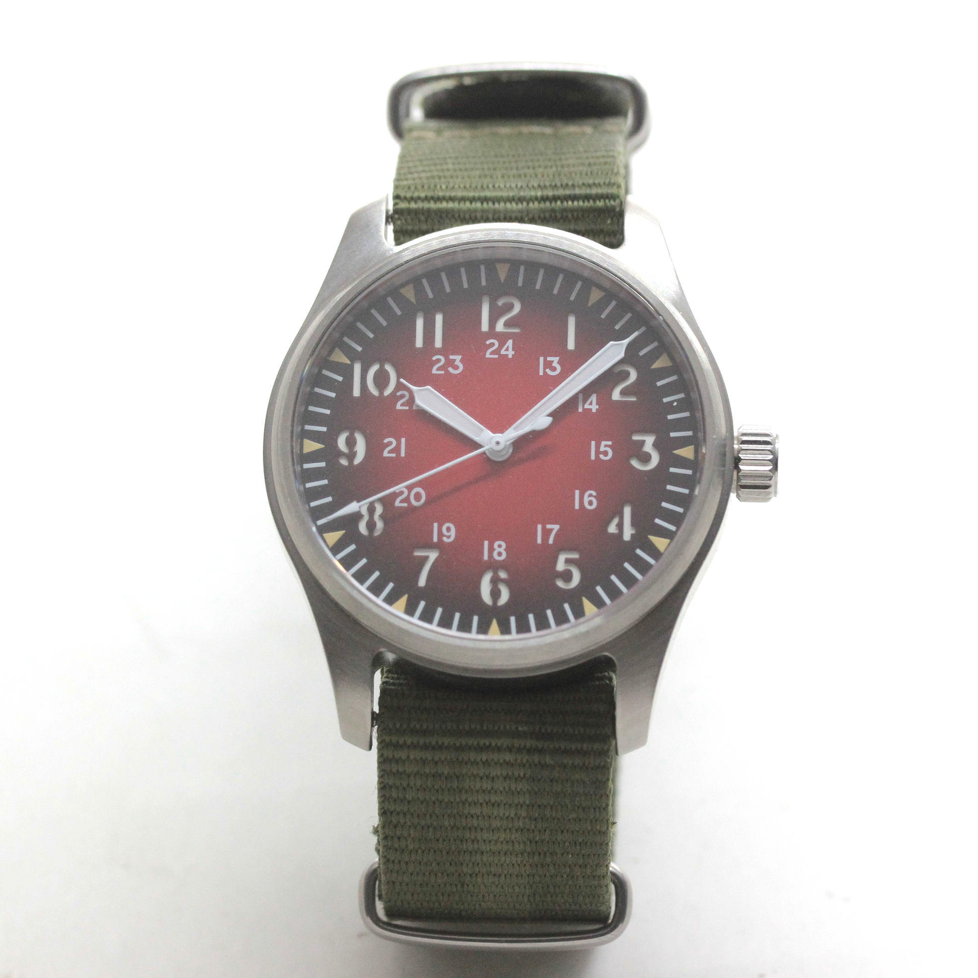 ロント(RONT) スイス製 自動巻き ムーブメント 腕時計 rstp1-a149a2n20armygreen 正面