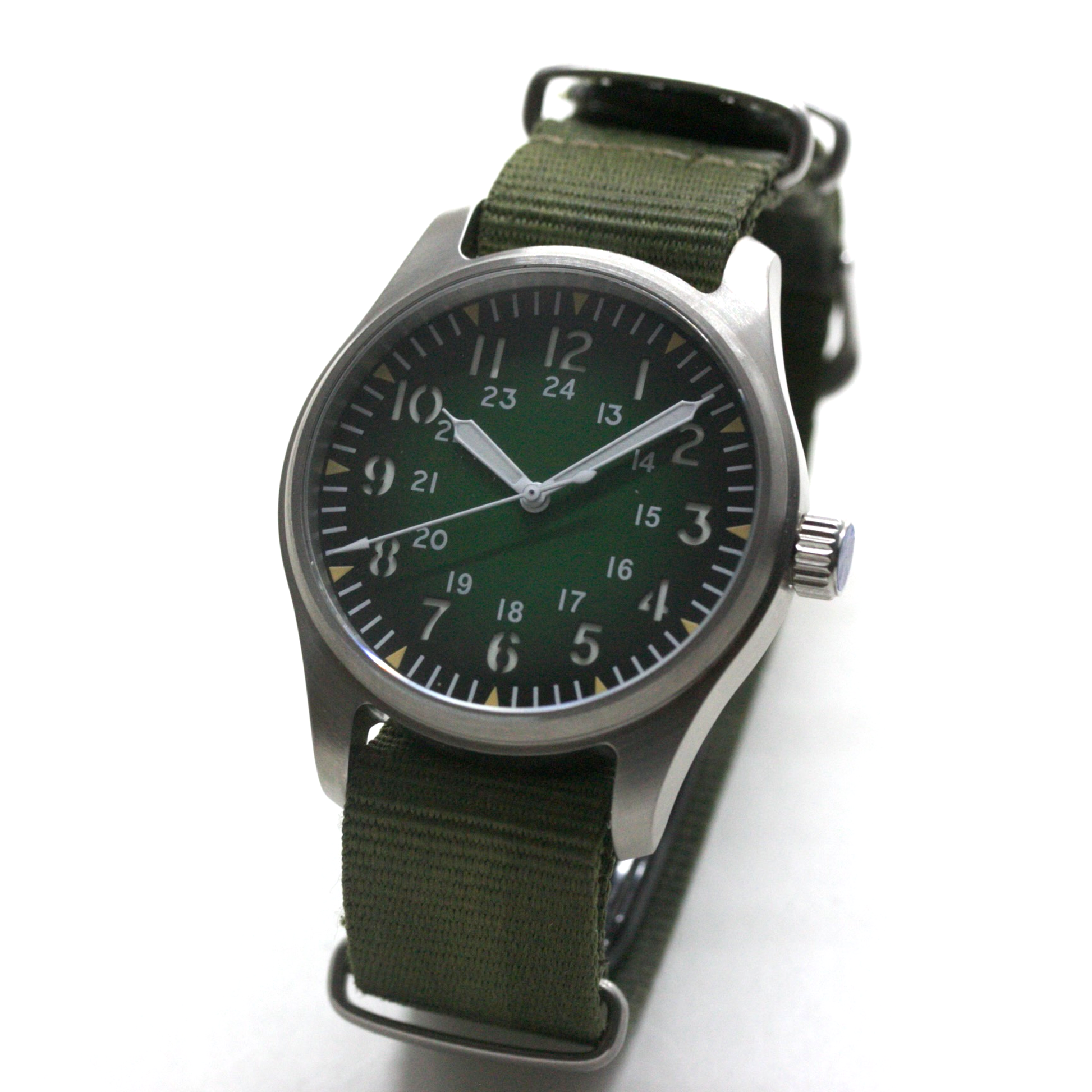 ロント(RONT) スイス製 自動巻き ムーブメント 腕時計 rstp1-a150a2n20armygreen ミリタリーデザイン