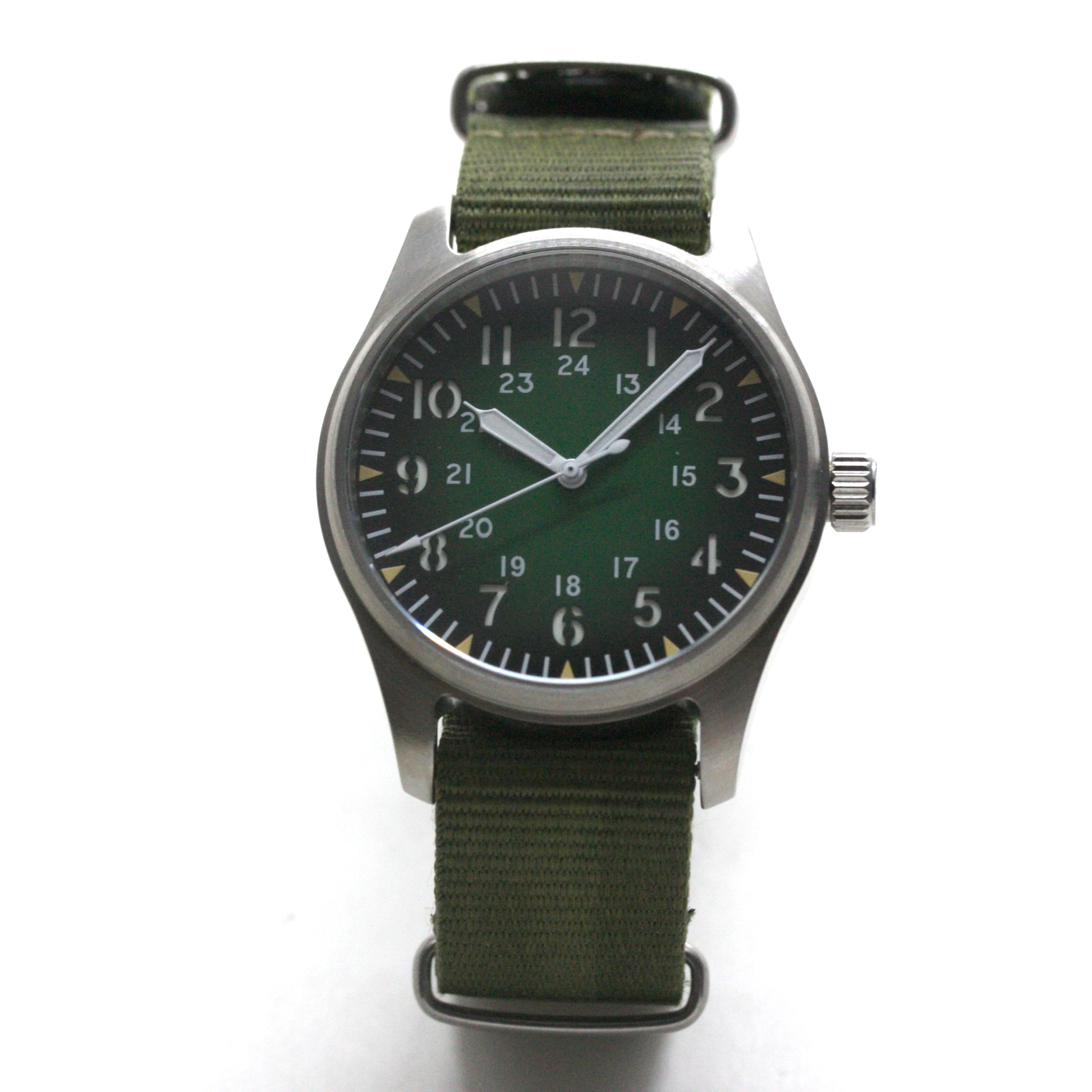 ロント(RONT) スイス製 自動巻き ムーブメント 腕時計 rstp1-a150a2n20armygreen 正面