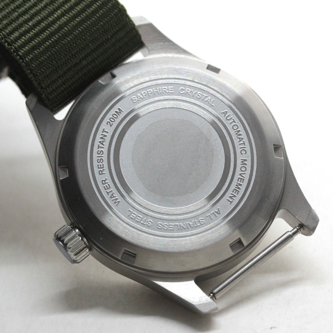 ロント(RONT) スイス製 自動巻き ムーブメント 腕時計 rstp1-a150a2n20armygreen 時計裏