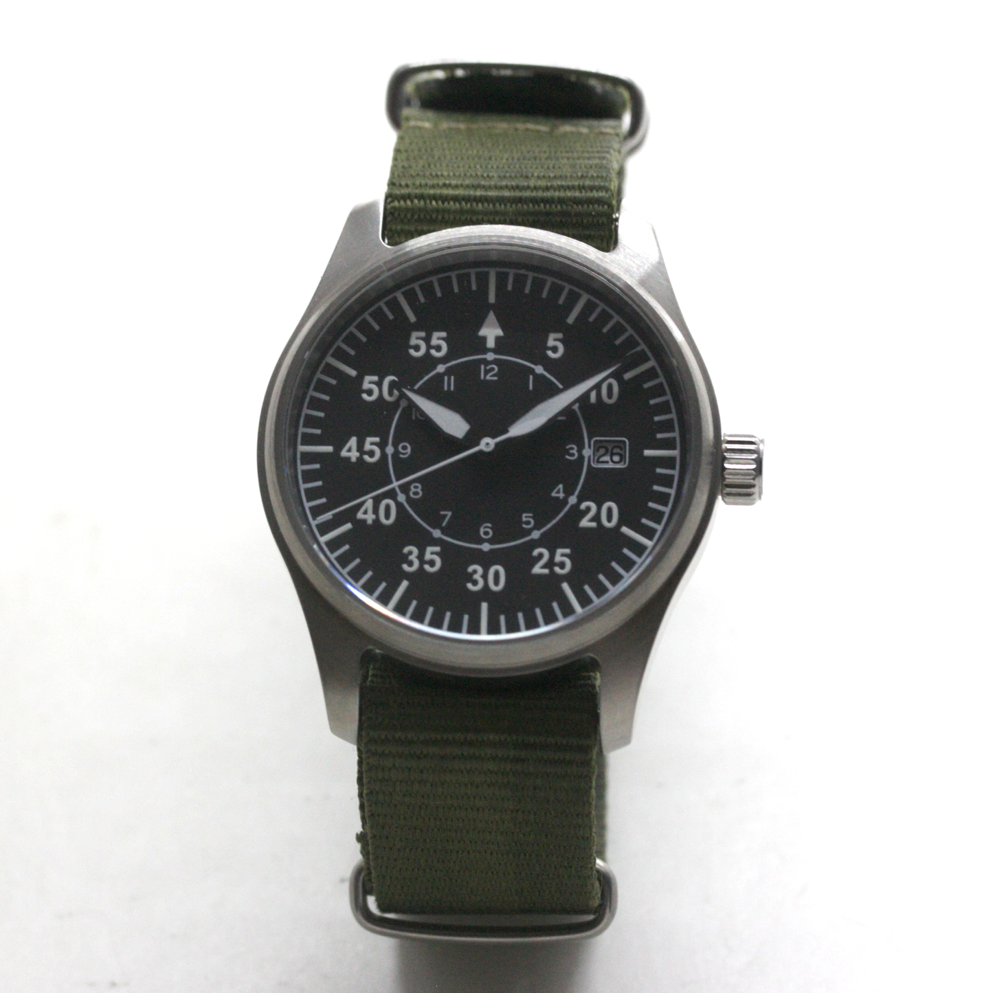 ロント(RONT) スイス製 自動巻き ムーブメント 腕時計 rstp1-a158a5n20armygreen 正面