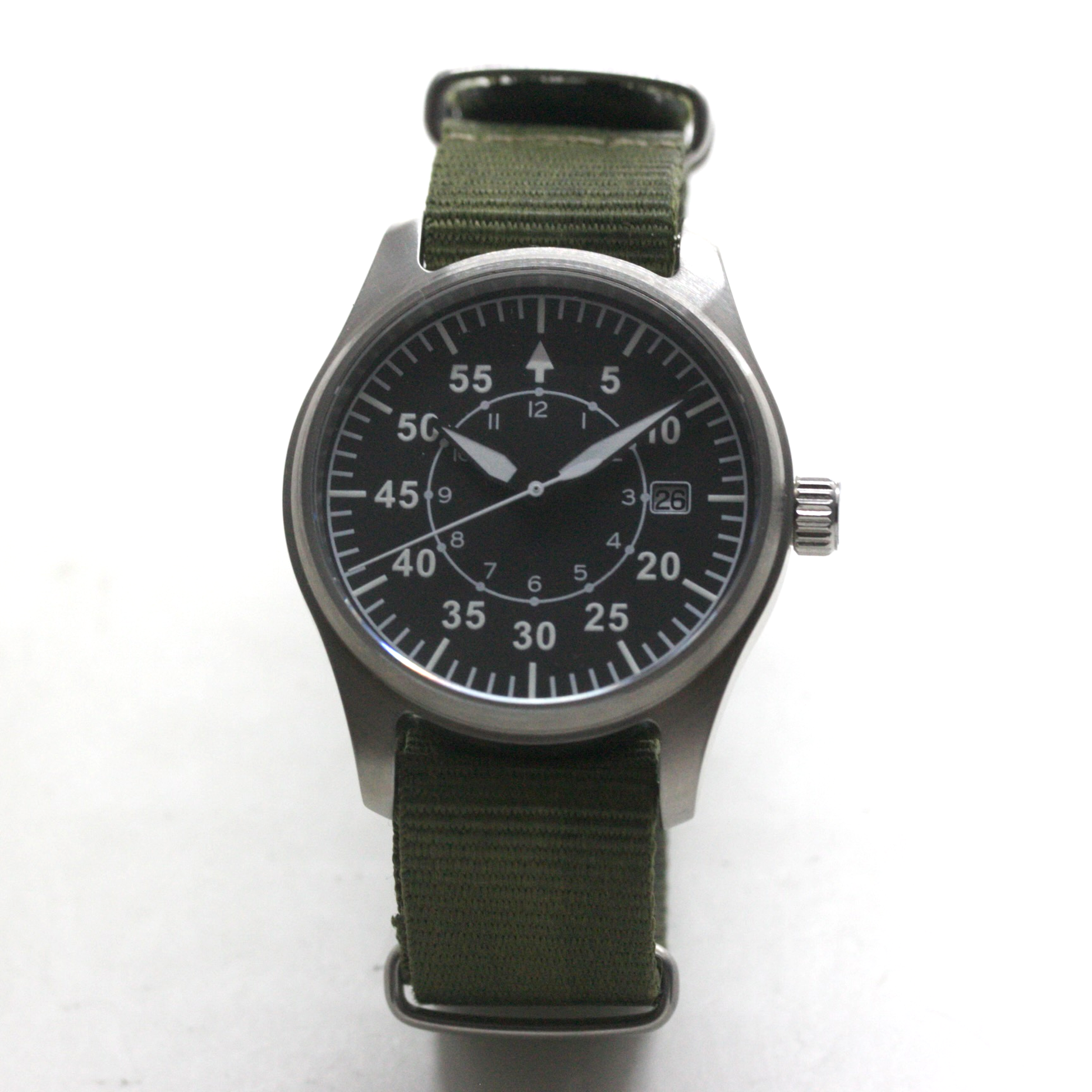 ロント(RONT) スイス製 自動巻き ムーブメント 腕時計 rstp1-a158a5n20armygreen 正面