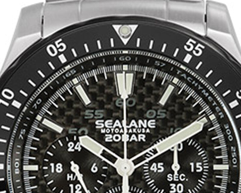 SEALANE(シーレーン) クォーツ 1/5秒クロノグラフ 腕時計 SE55-MBG ブラック