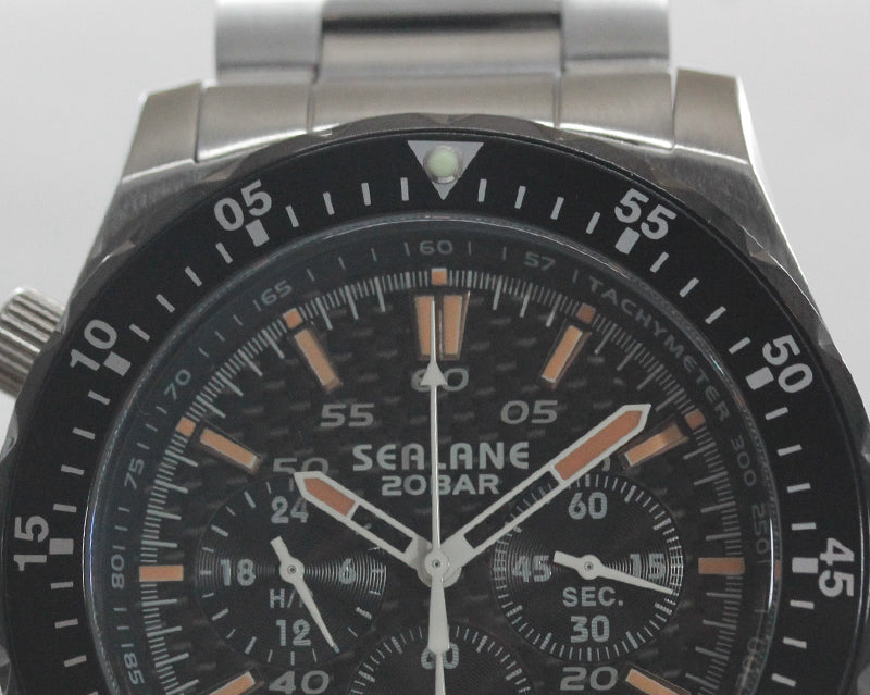SEALANE(シーレーン) クォーツ 1/5秒クロノグラフ 腕時計 SE55-MBO オレンジ