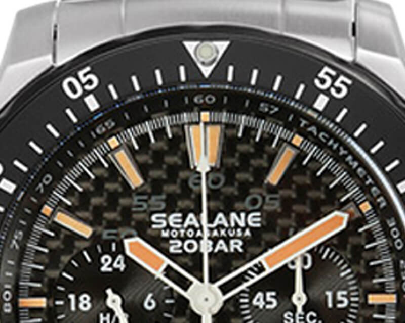 SEALANE(シーレーン) クォーツ 1/5秒クロノグラフ 腕時計 SE55-MBO オレンジ