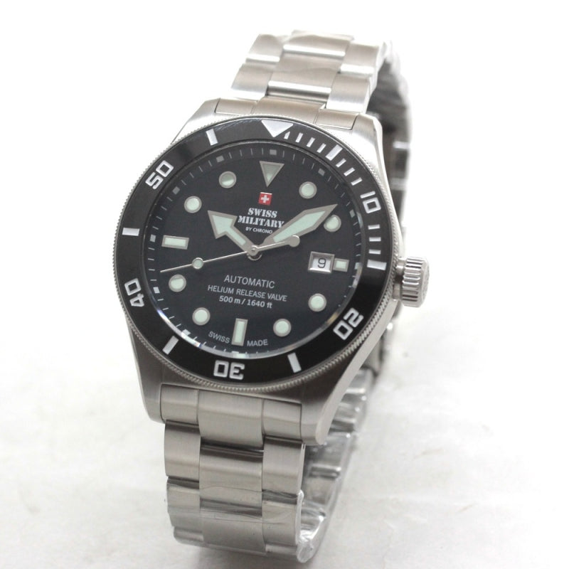 スイスミリタリー クロノ / SWISS MILITARY BY CHRONO / 500m ダイバーズウォッチ 自動巻き 腕時計 / SMA34075.01