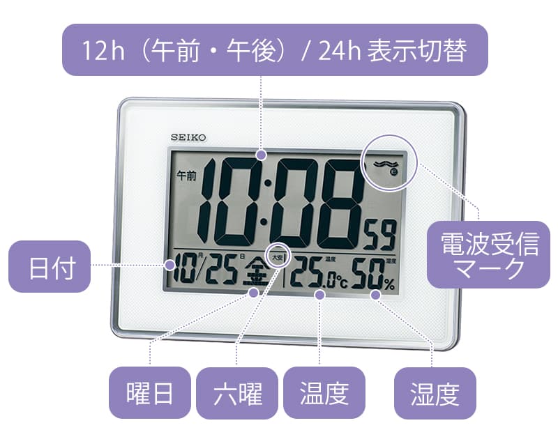 SEIKO  電波クロック　店頭展示品！ セイコー SEIKO 掛け置き兼用 デジタル電波クロック SQ443S – 正美堂時計店