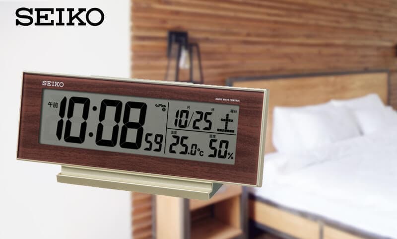 セイコー（SEIKO）温湿度表示付きデジタル電波クロック置き時計 SQ788B