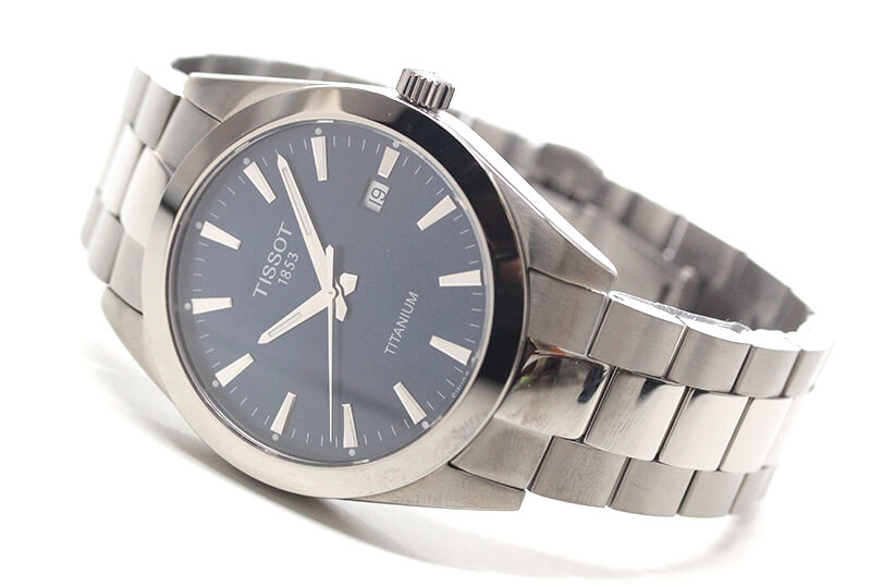 TISSOT(ティソ) Gentleman ジェントルマン クォーツ  チタン 腕時計 ブルー T127.410.44.041.00