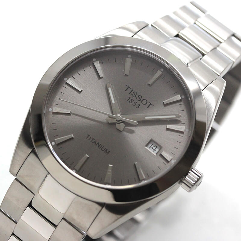 TISSOT(ティソ) Gentleman ジェントルマン クォーツ  チタン 腕時計 グレー T127.410.44.081.00