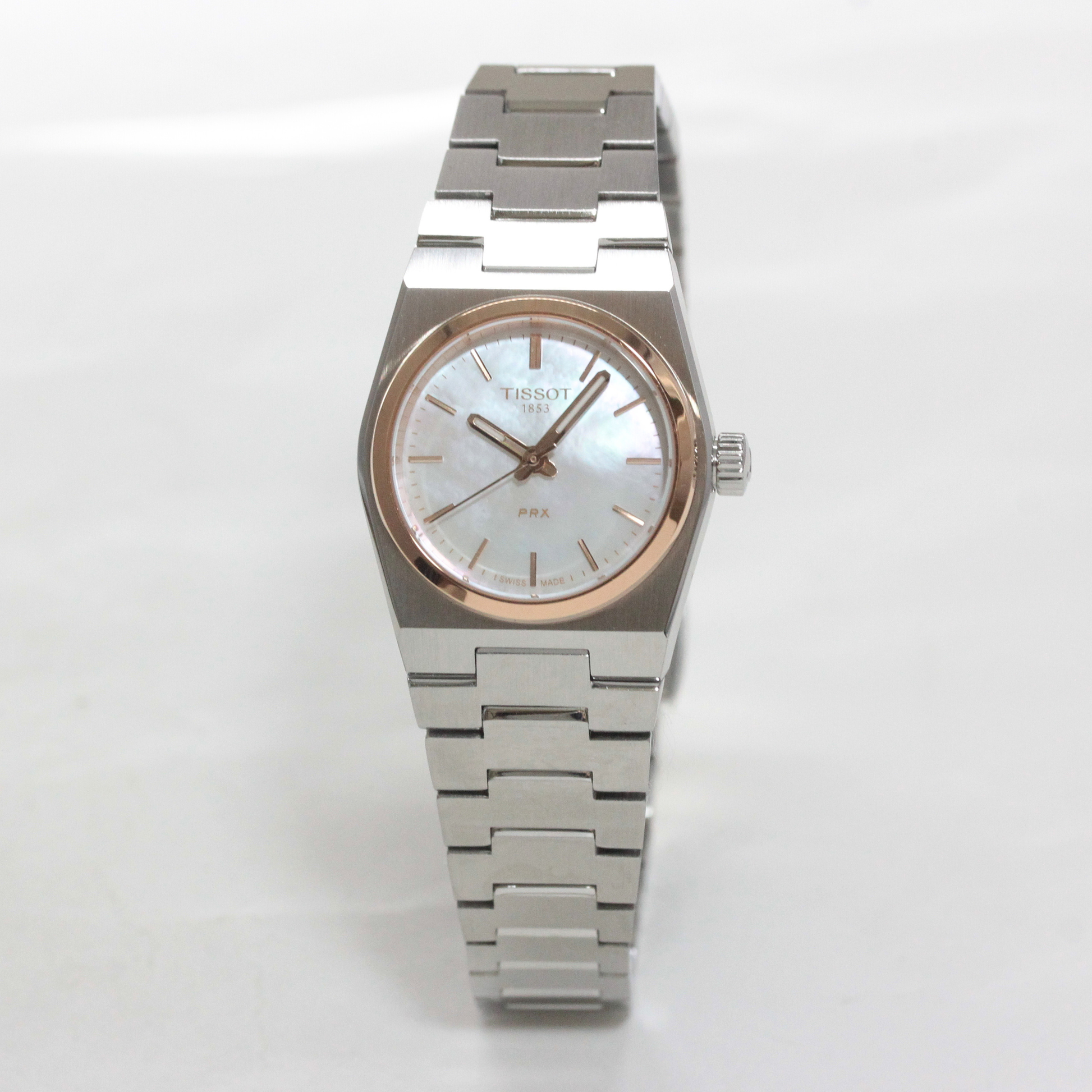 TISSOT(ティソ) PRX ピーアールエックス 腕時計 25mm経 マザー・オブ・パール＆ローズゴールドPVD T137.010.21.111.00