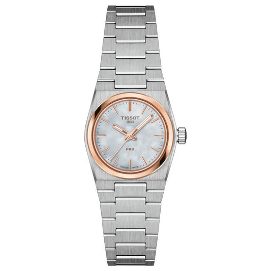 TISSOT(ティソ) PRX ピーアールエックス 腕時計 25mm経 マザー・オブ・パール＆ローズゴールドPVD T137.010.21.111.00