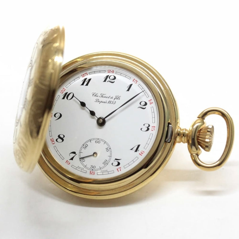 絶版モデルのティソ（TISSOT）　ハーフハンター懐中時計　tissot-1012
