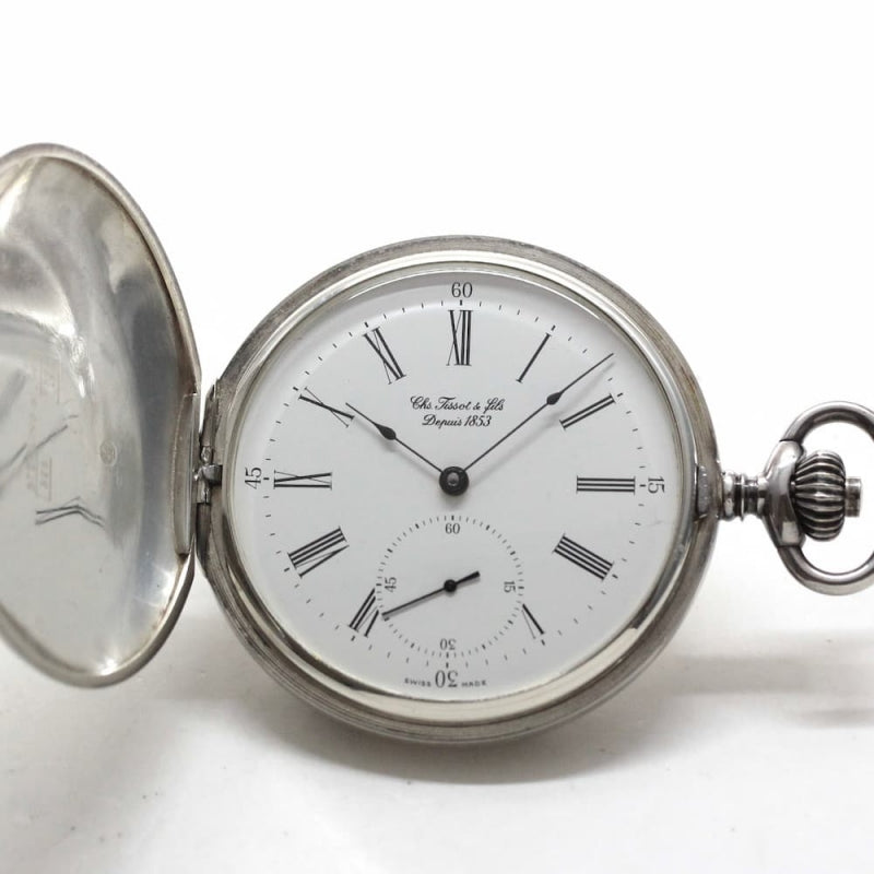 絶版モデルのティソ（TISSOT）　銀無垢懐中時計　tissot-1013