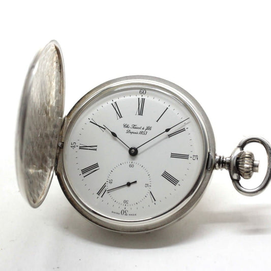 絶版モデルのティソ（TISSOT）　銀無垢懐中時計　tissot-1015