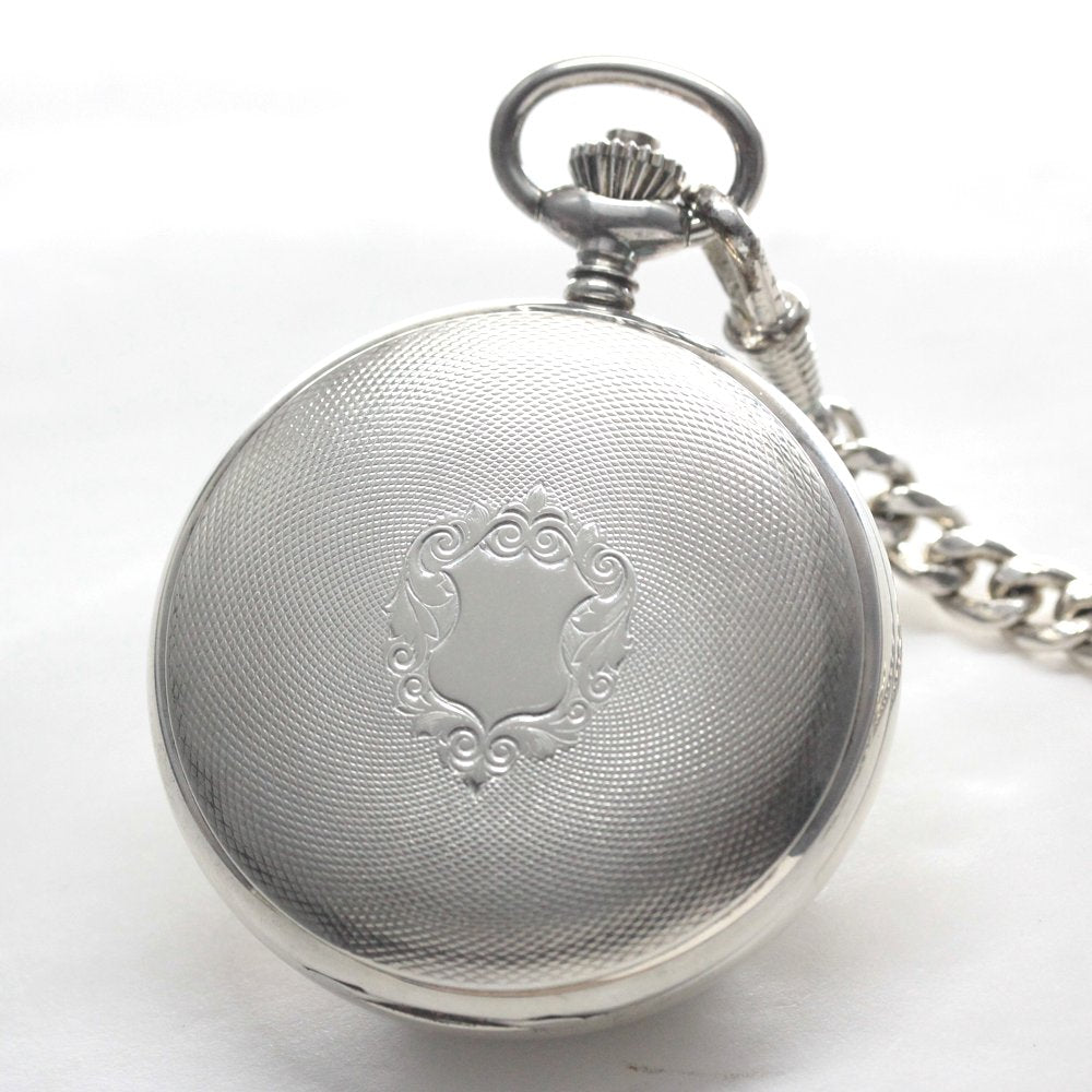 Tissot, a Swiss brand founded in 1853, has a solid silver pocket watch. This discontinued model is the Tissot-1035.
