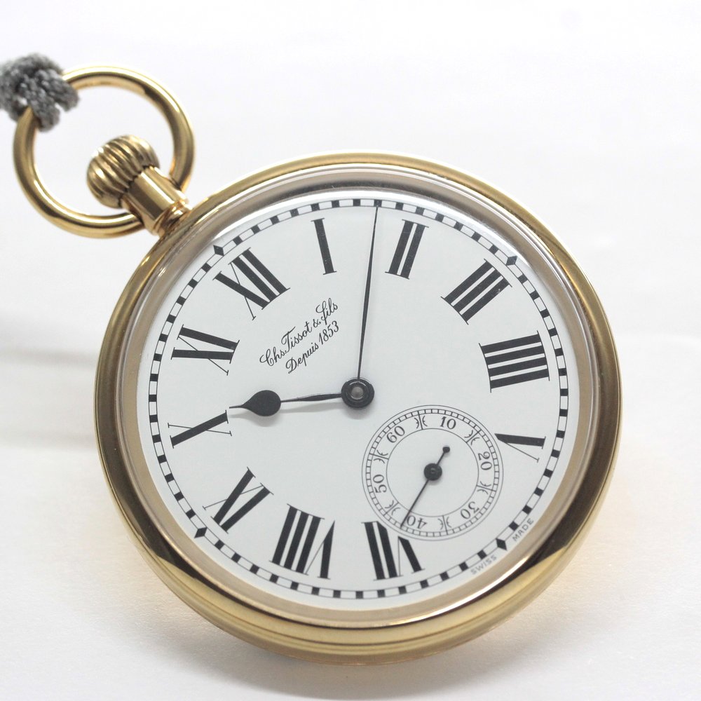 絶版モデルのティソ / TISSOT / ヴィンテージウォッチ / オープンフェイス / ローマン数字 / 手巻き式 / 懐中時計 / tissot-1046
