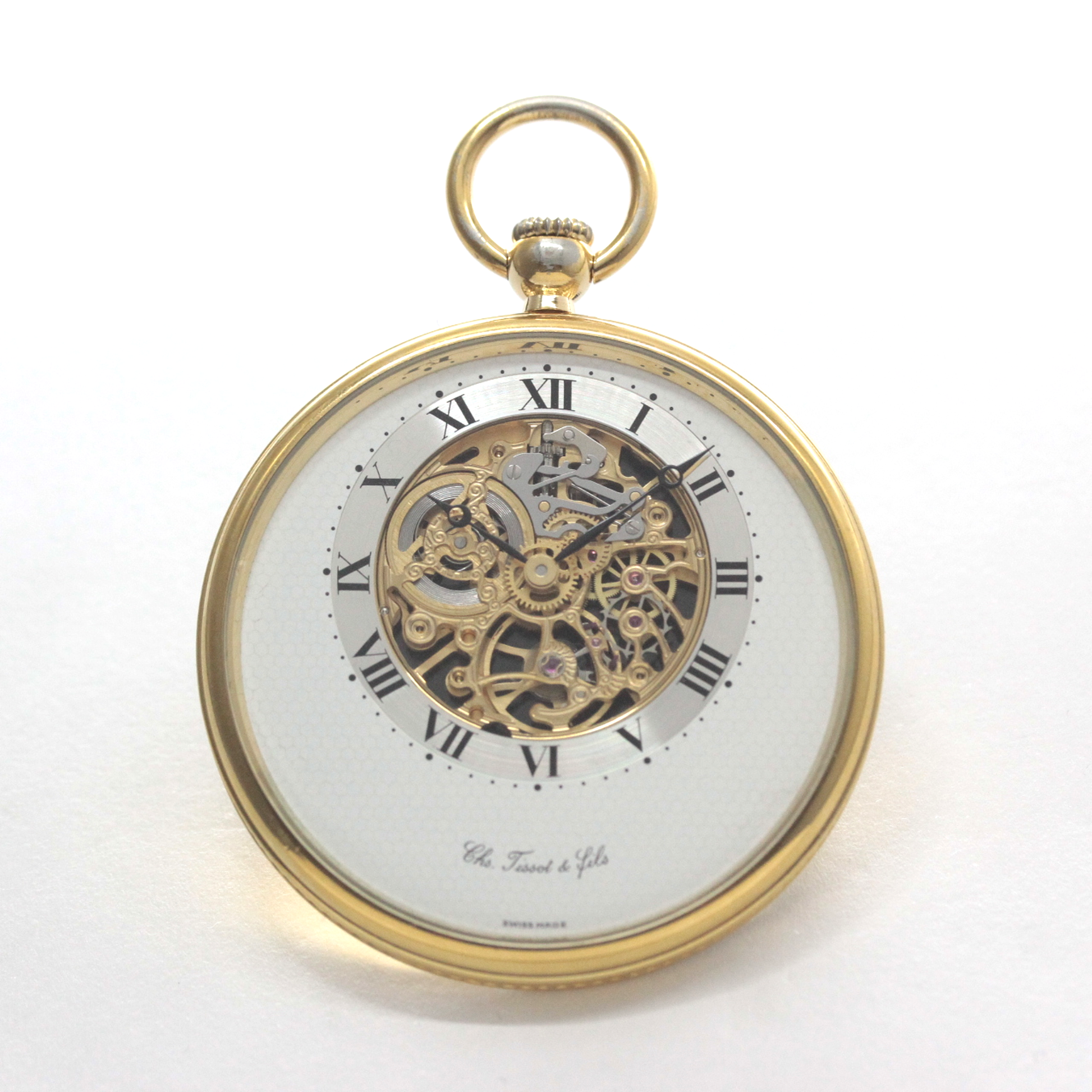 絶版モデルのティソ / TISSOT /ゴールドカラー/ スケルトン/薄型 / ヴィンテージ / tissot-1047　正面