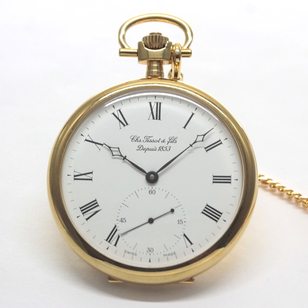 絶版モデルのティソ / TISSOT /ゴールドカラー/ 鍵巻き式懐中時計 / ヴィンテージ / tissot-1053
