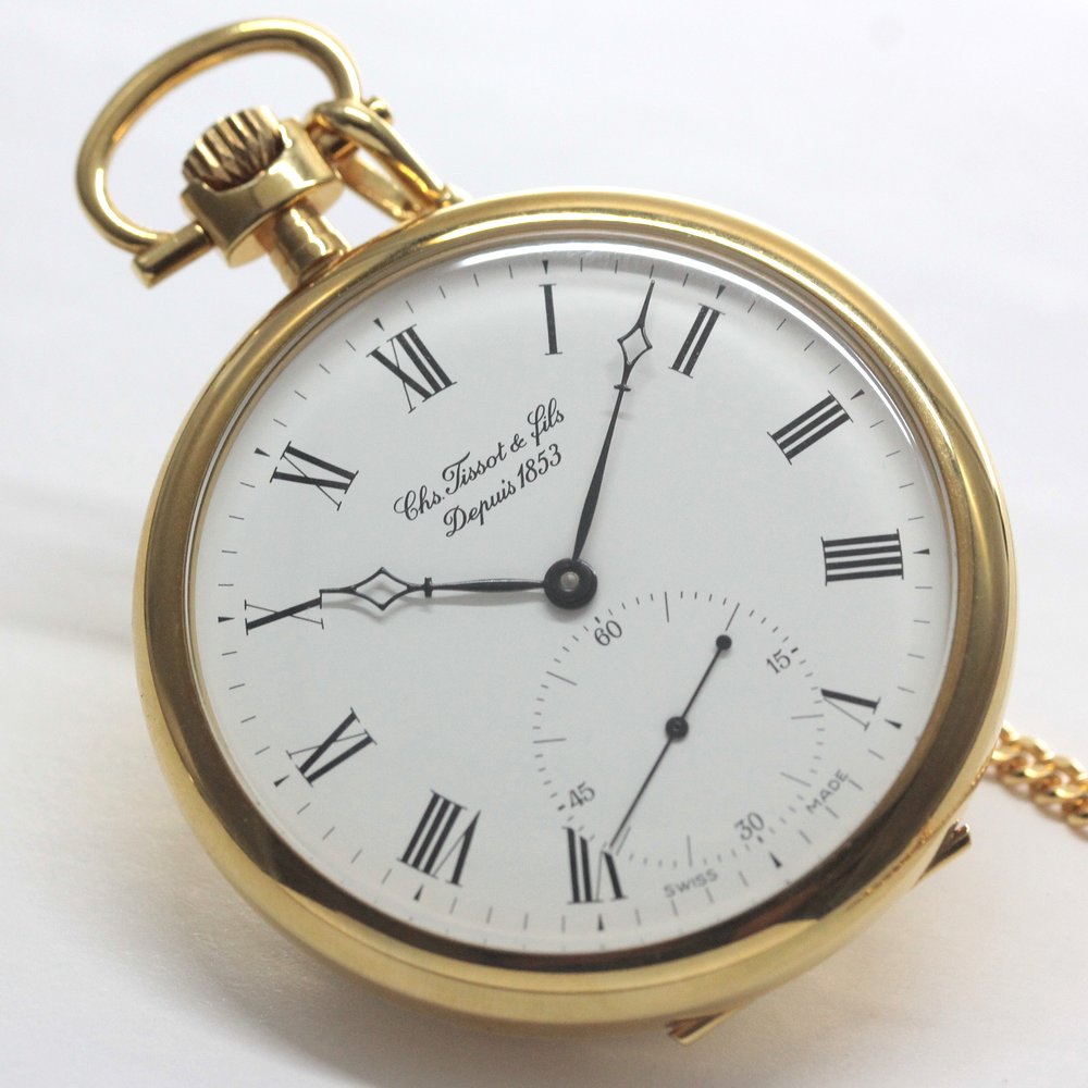 絶版モデルのティソ / TISSOT /ゴールドカラー/ 鍵巻き式懐中時計 / ヴィンテージ / tissot-1053