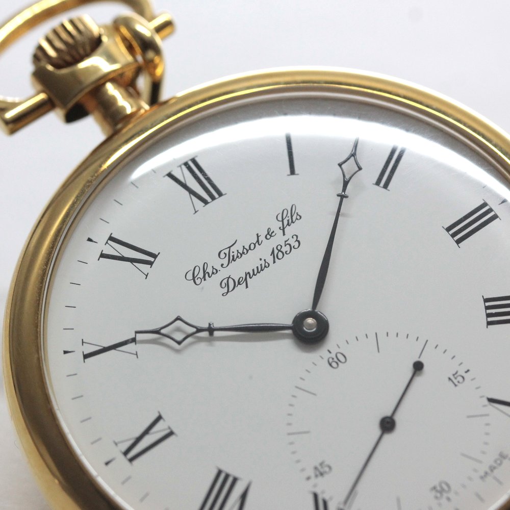 絶版モデルのティソ / TISSOT /ゴールドカラー/ 鍵巻き式懐中時計 / ヴィンテージ / tissot-1053