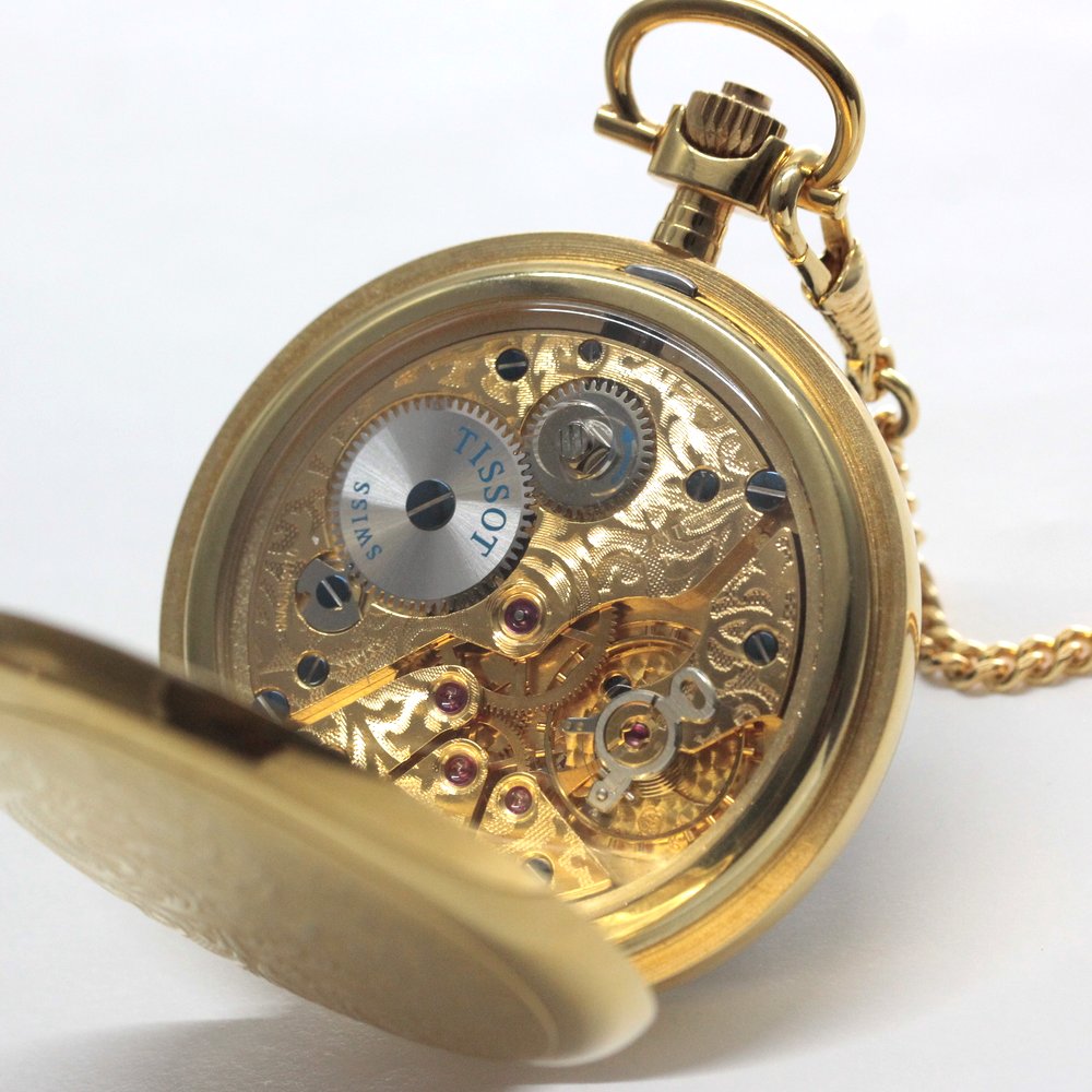 絶版モデルのティソ / TISSOT /ゴールドカラー/ 鍵巻き式懐中時計 / ヴィンテージ / tissot-1053